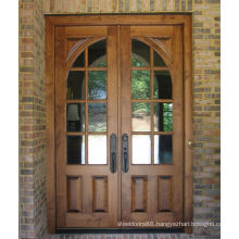 Double Walnut Painted Cheap Price Entry Wood Door, Main Entrance Wood Doors